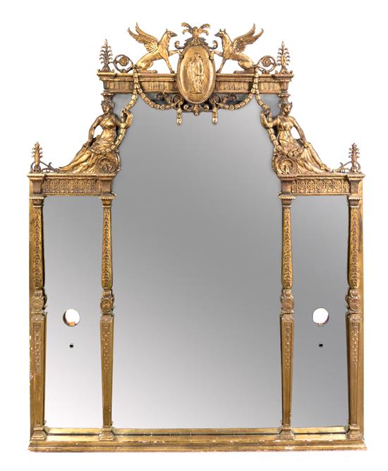 Appraisal: Sale Lot A Neoclassical Giltwood Mirror the molded cornice having