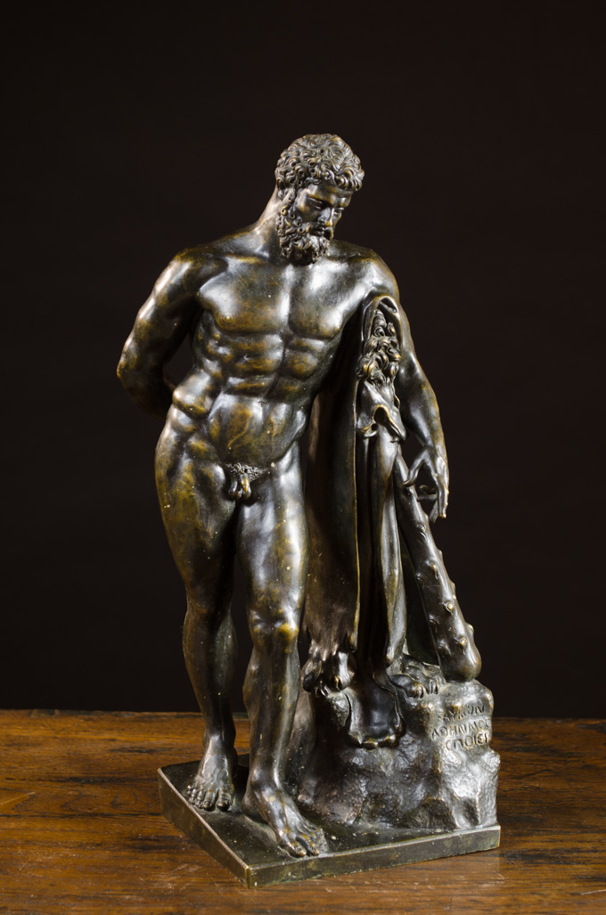 Appraisal: A PATINATED-BRONZE FIGURE OF THE FARNESE HERCULES Italian late th