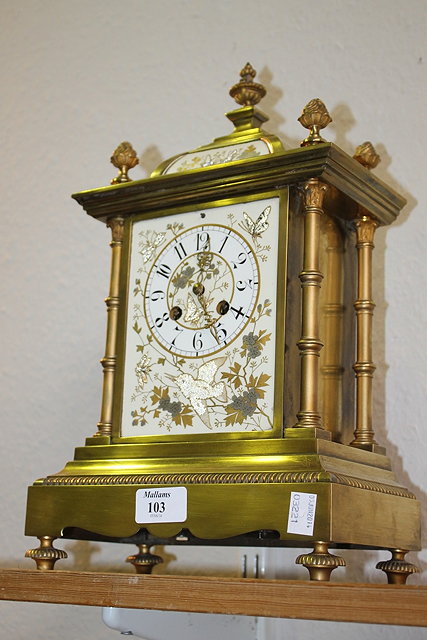 Appraisal: A FRENCH PORCELAIN AND GILT METAL MANTEL CLOCK the painted