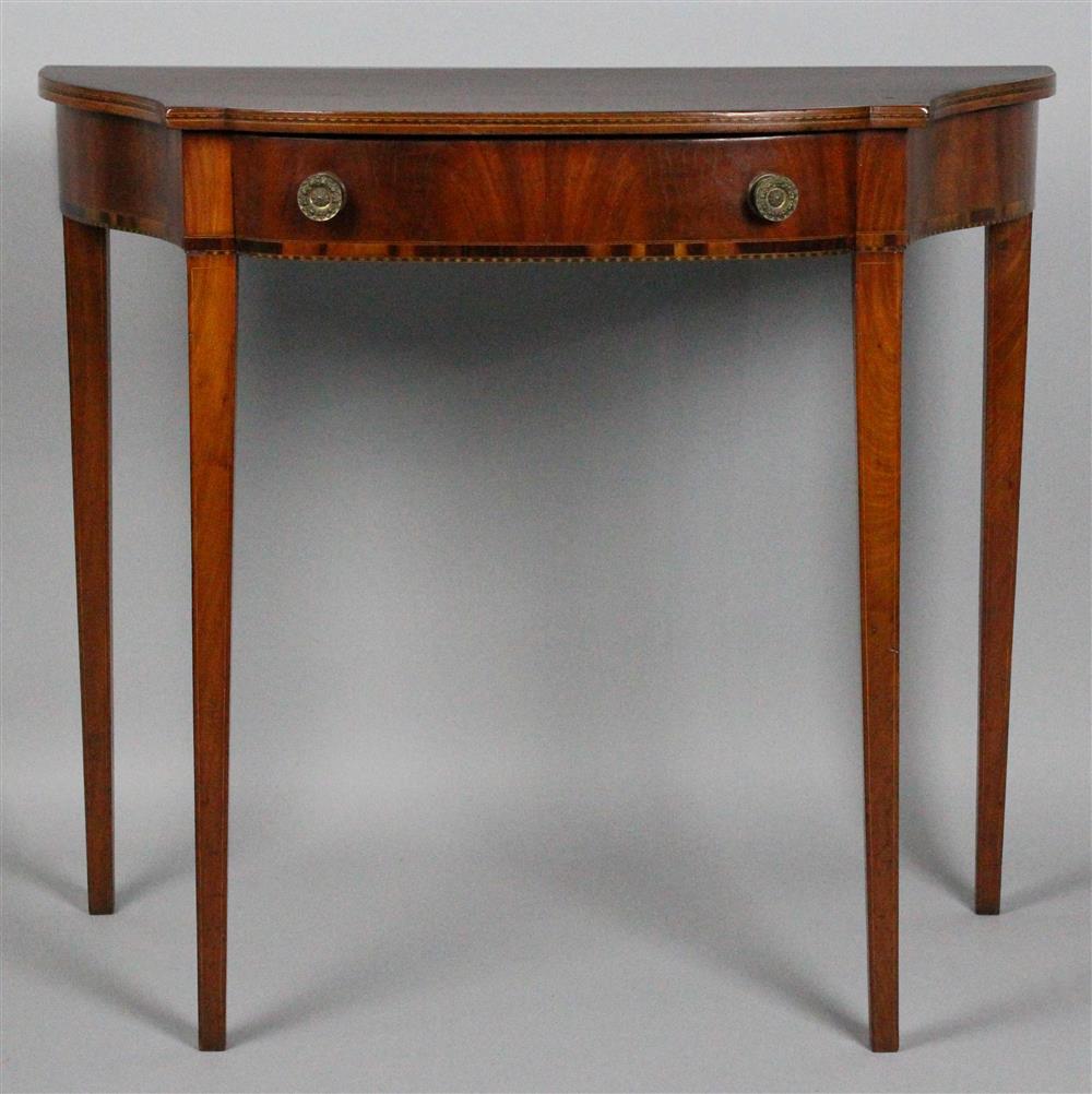 Appraisal: FEDERAL INLAID MAHOGANY SMALL CONSOLE TABLE having a rectangular top