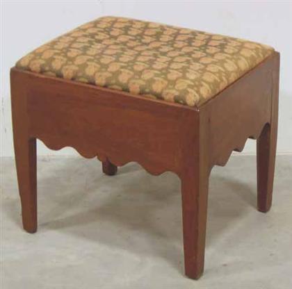 Appraisal: Walnut stool H in W in D in Shaped apron