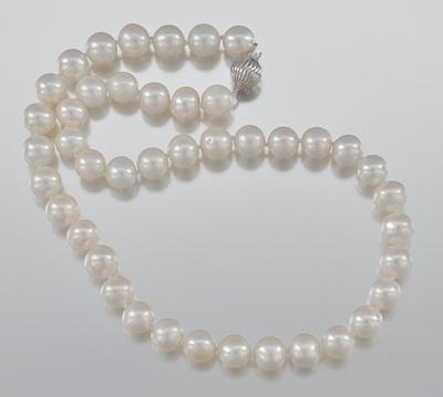 Appraisal: A Princess Length - MM Pearl Necklace with Sterling Silver