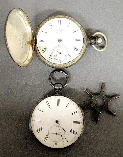 Appraisal: - Coin silver hunter cased pocket watch by American Watch