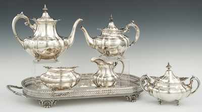 Appraisal: A Reed Barton Sterling Silver Hampton Court Tea Service Including