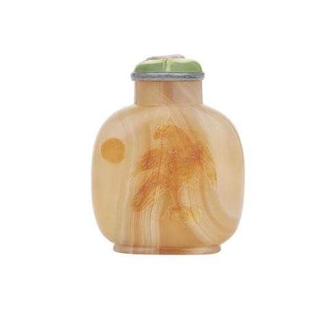 Appraisal: A Rare Thumbprint Agate Snuff Bottle Qing Dynasty th Century