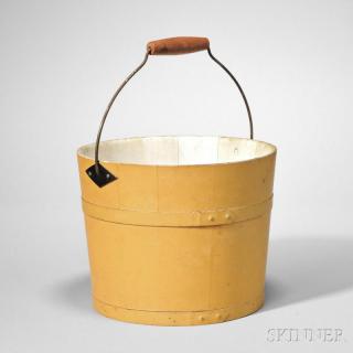 Appraisal: Shaker Yellow-painted Pail Canterbury or Enfield New Hampshire th century