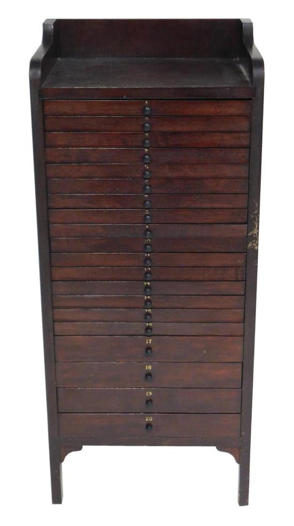 Appraisal: Sheet music cabinet late th early th C mahogany finish