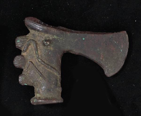 Appraisal: A Bronze Age axe headLuristani - BC The bronze axe