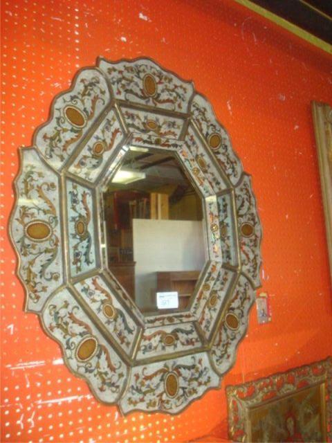 Appraisal: Paint Decorated Mirror From a Southampton area home