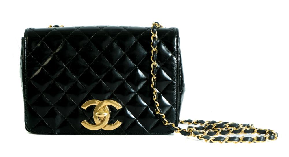 Appraisal: CHANEL CLASSIC QUILTED BLACK LEATHER FULL FLAP BAGScarce Black Chanel