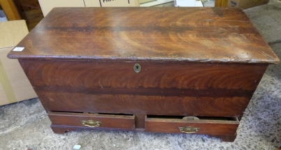 Appraisal: A Early Victorian Pine two draw mule chest