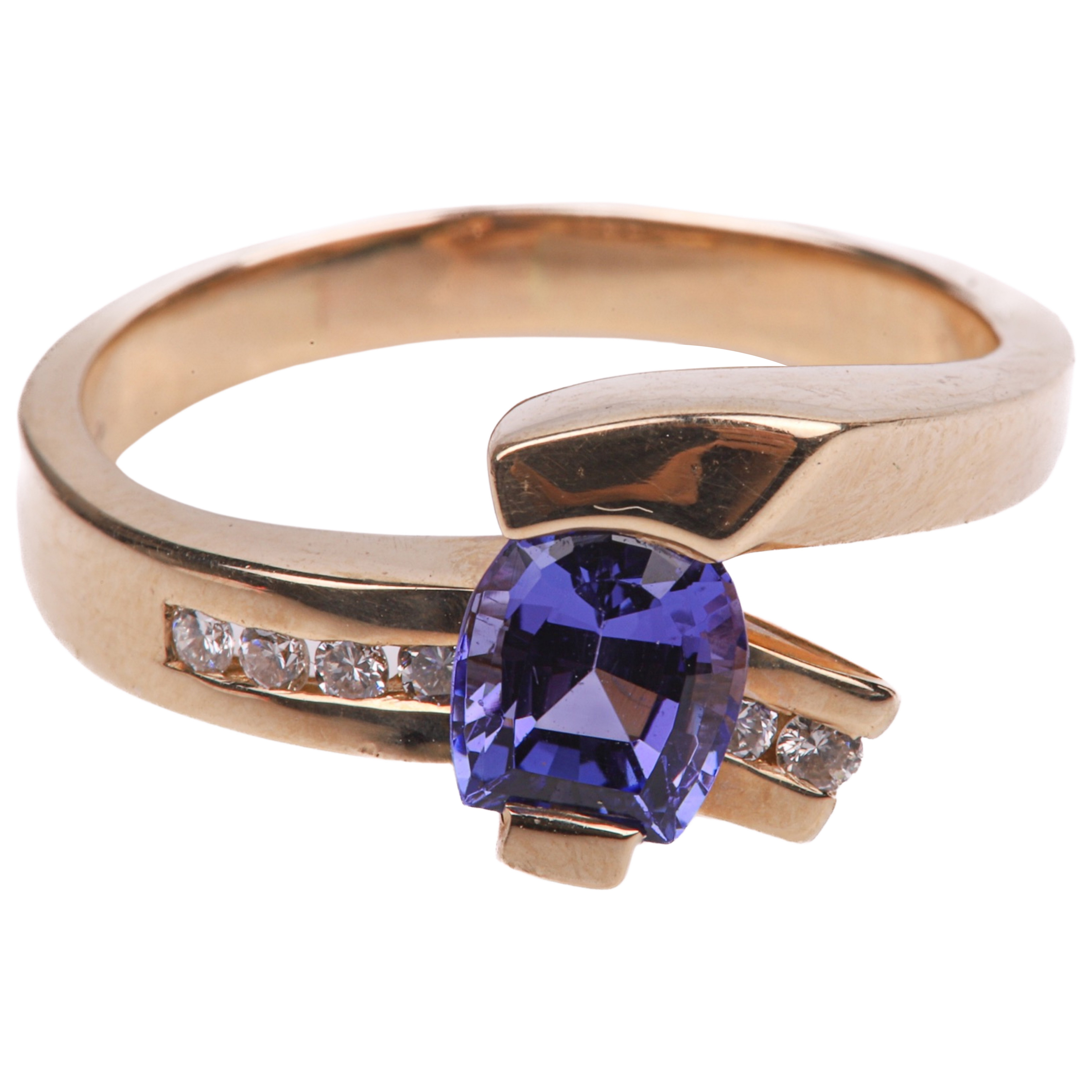 Appraisal: K yellow gold tanzanite and diamond ring size dwt