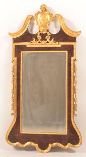 Appraisal: th C Mahogany and Gilt Frame Wall Mirror th Century