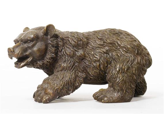 Appraisal: BEAR STATUE Burnished bronze L cm