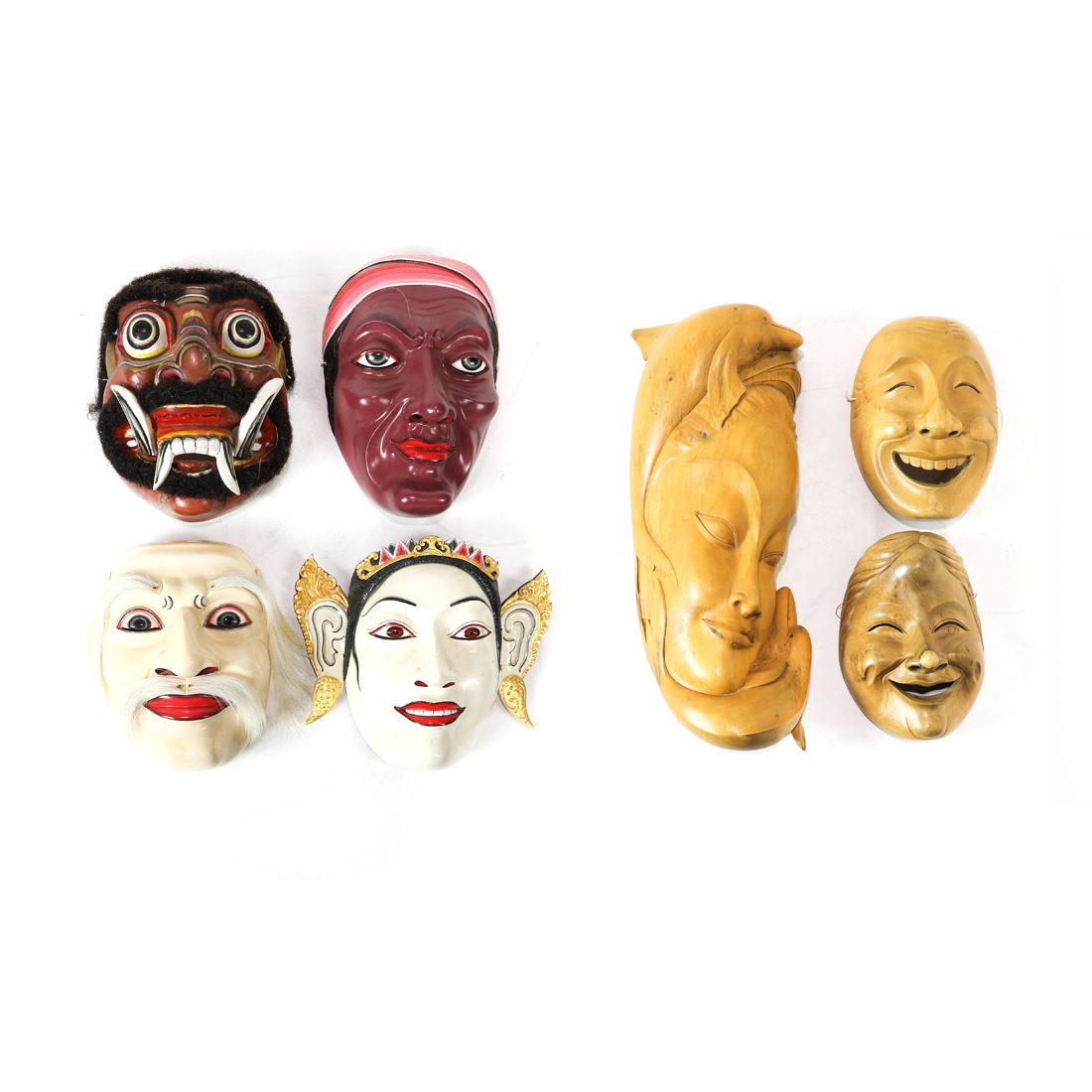 Appraisal: LOT OF ASIAN MASKS lot of Asian masks largest