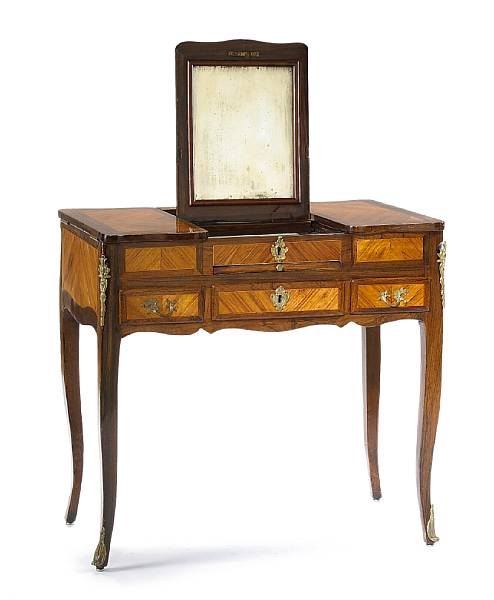 Appraisal: A Louis XV gilt bronze mounted rosewood and kingwood poudreuse