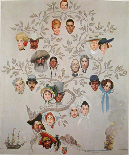 Appraisal: Family Tree Rockwell Norman - signed poster x inches pencil