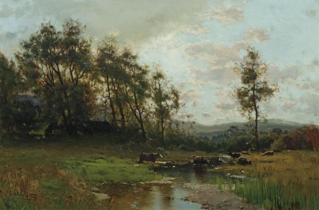 Appraisal: ARTHUR PARTON American - Landscape with Cattle oil on canvas