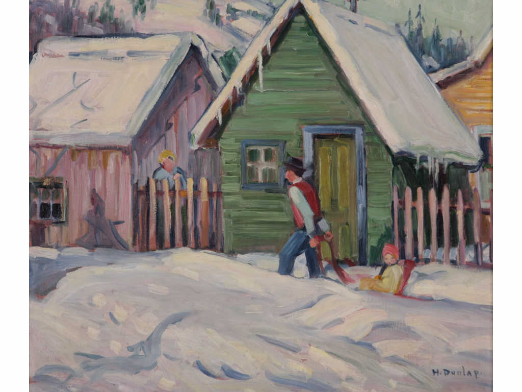 Appraisal: Helena Dunlap CA - Winter Sleigh Ride oil on canvas