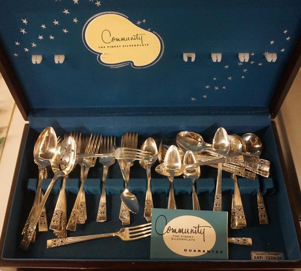 Appraisal: Community Flat Table Service with Case and Four Cutlery Sets