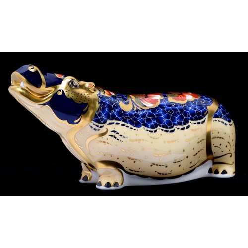 Appraisal: A Royal Crown Derby Hippopotamus paperweight specially commissioned Gold backstamp