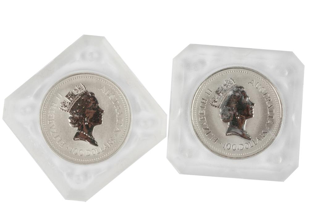 Appraisal: TWO AUSTRALIAN PLATINUM KOALA COINS ounce each Condition each in