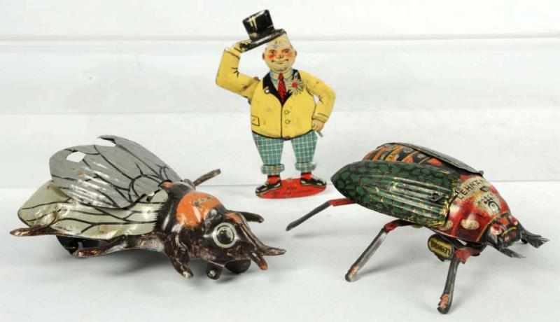 Appraisal: Lot of Tin Litho Toys German Includes one wind-up Lehmann