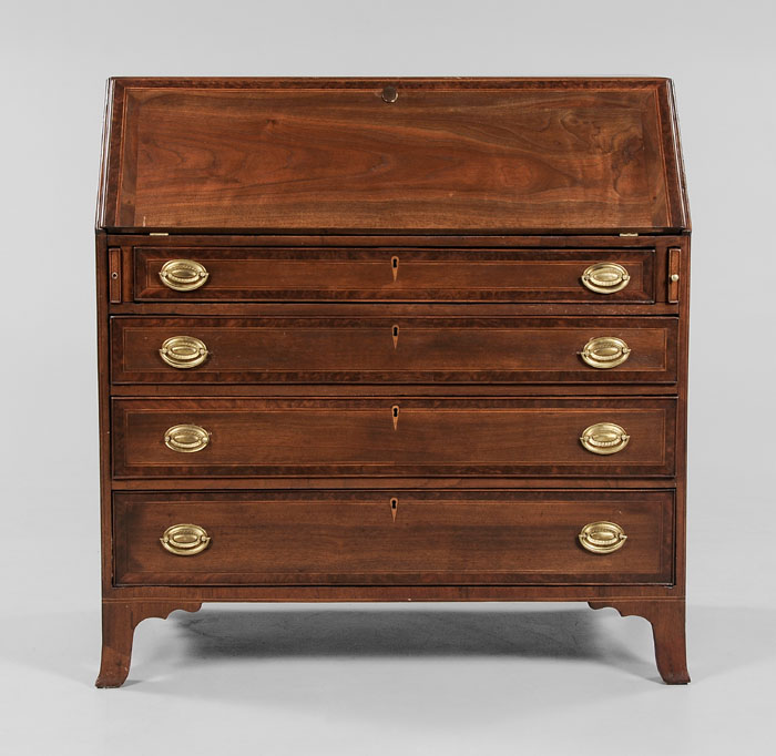 Appraisal: North Carolina Federal Inlaid Desk attributed to Mordecai Collins Davidson