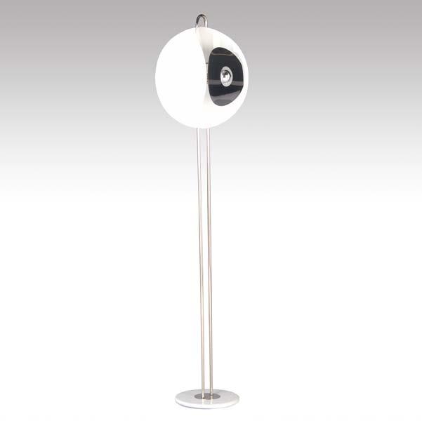 Appraisal: LIGHTING Floor lamp with two curved plastic and aluminum shades