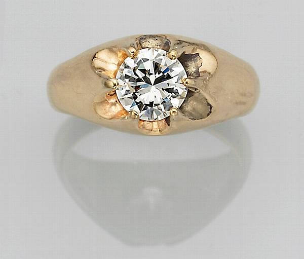 Appraisal: A diamond and fourteen karat gold ring diamond weighing carats