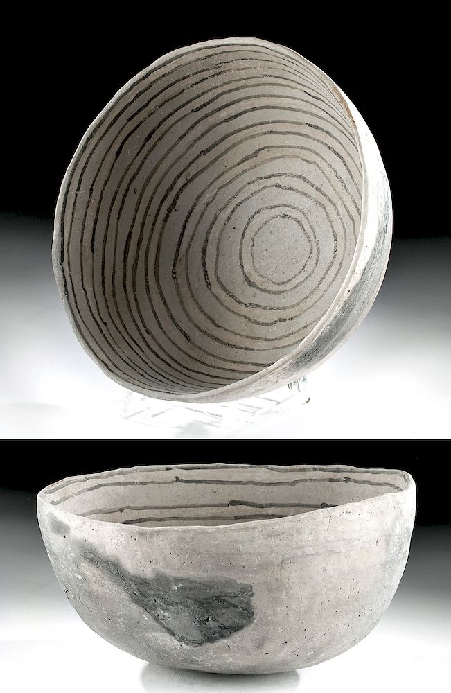 Appraisal: Prehistoric Anasazi Pottery Bowl Ring Motif ex-Museum Native American southwestern