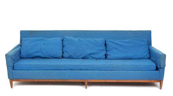 Appraisal: A Drexel Heritage mid-century blue upholstered couch height in length