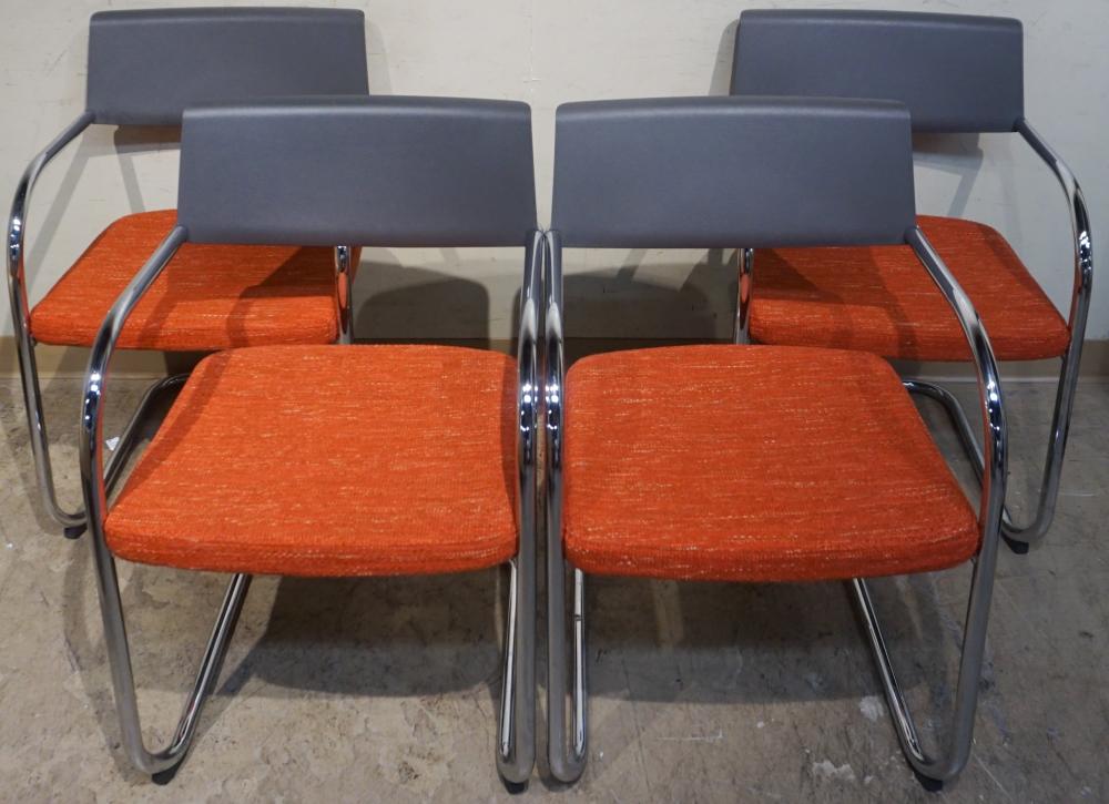 Appraisal: Set of Four Bernett and Dodzink for Knoll Cantilever Chairs