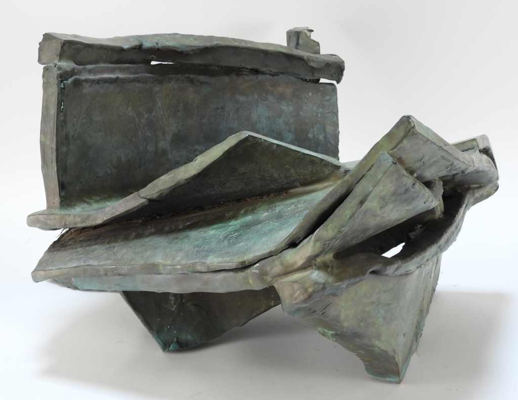 Appraisal: MICHAEL STEINER ABSTRACT BRONZE SCULPTURE New Yorkb Non-objective sculpture of