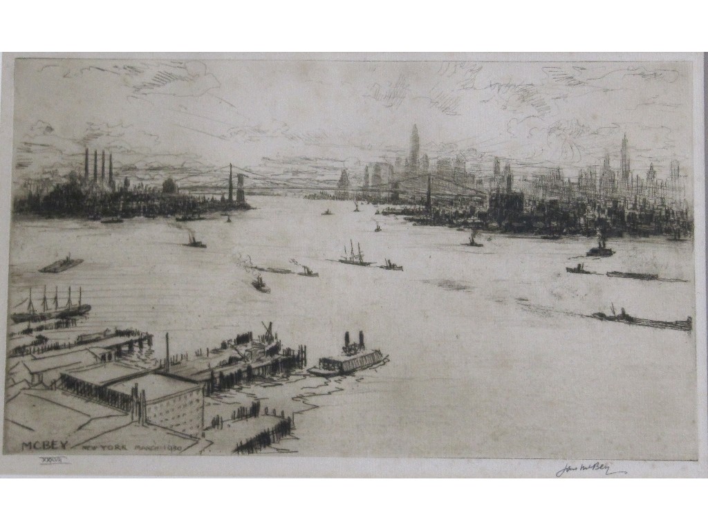 Appraisal: JAMES MCBEY - Etching 'New York' signed and entitled and