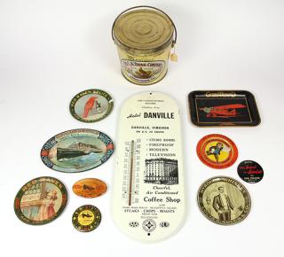 Appraisal: lot of Collection of tin advertising trays including The Great