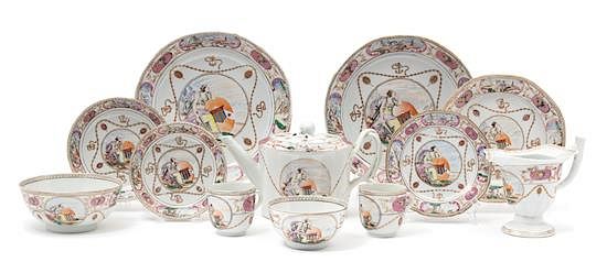 Appraisal: An Armorial Chinese Export Porcelain Service Diameter of deep dishes