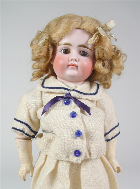 Appraisal: German Kestner Child Doll Circa 's German Kestner bisque socket