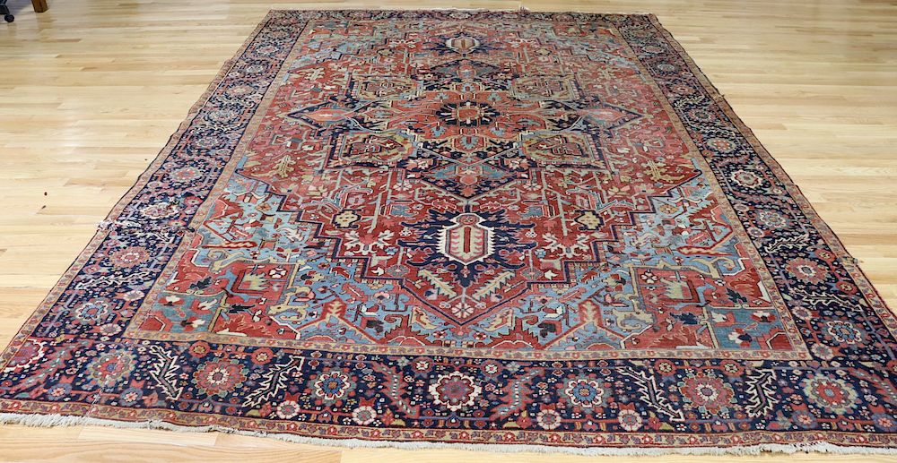 Appraisal: Large Antique And Finely Hand Woven Heriz Carpet Nice design