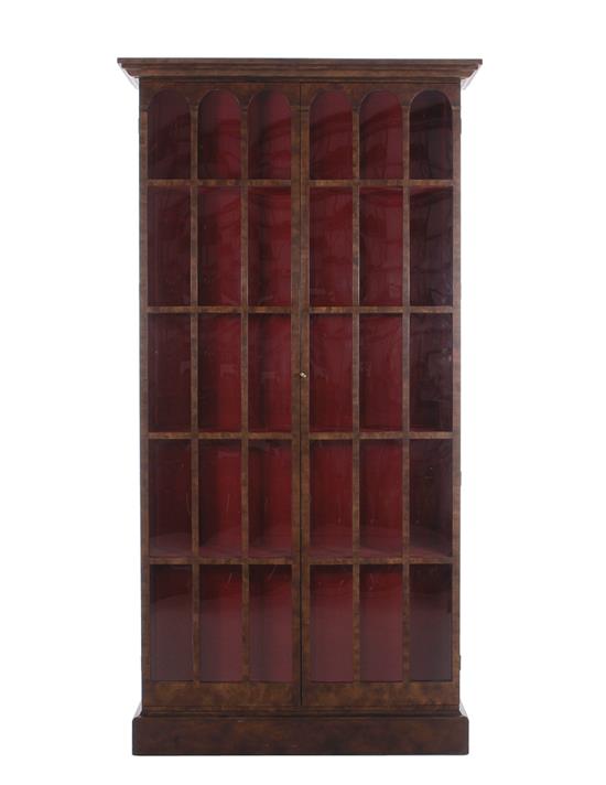 Appraisal: Curio display cabinet possibly Baker thirty-light double doors opening to