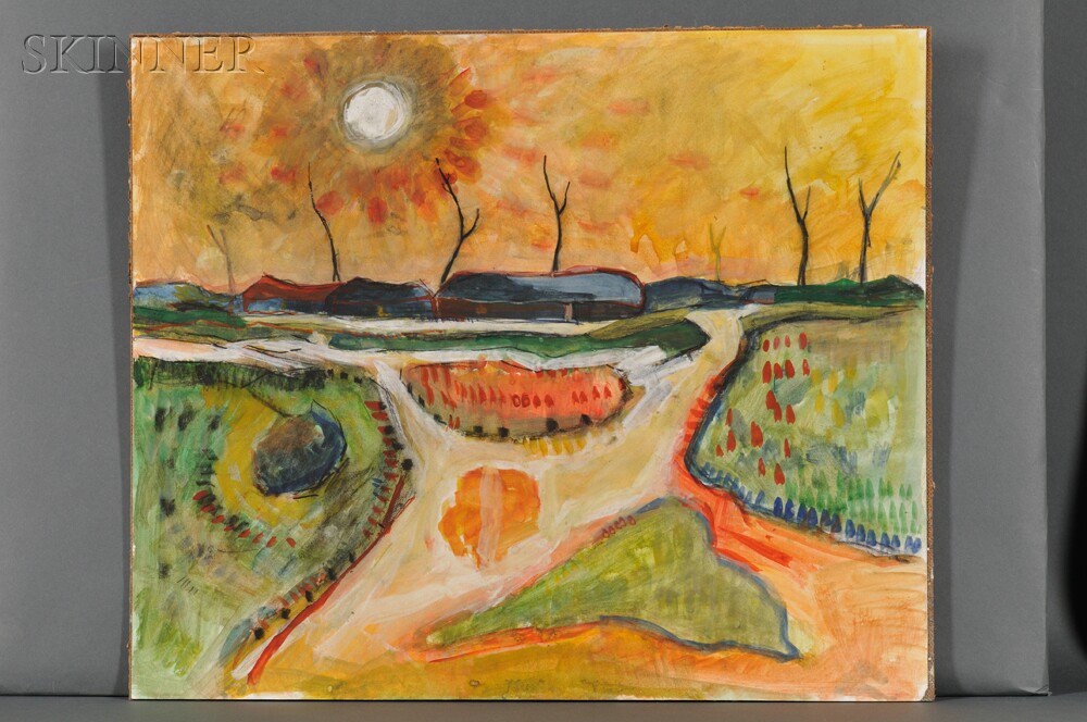 Appraisal: After Jan Sluijters Dutch - Expressionist Landscape Signed indistinctly l