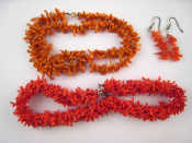 Appraisal: A mixed lot comprising two coral necklaces and a pair