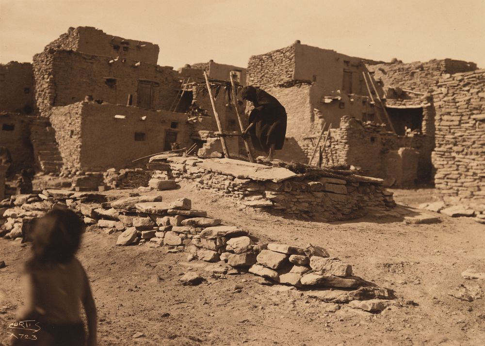 Appraisal: Edward Curtis Untitled Standing Atop a Kiva ca Edward S