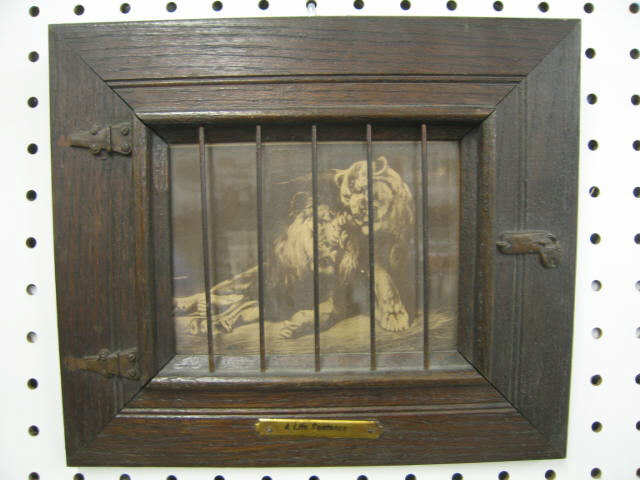 Appraisal: Victorian Print of Two Lions in Cage A Life Sentence