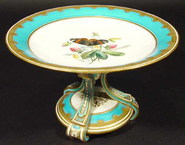 Appraisal: Victorian Minton china tazza hand painted with a butterfly amongst