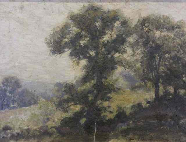 Appraisal: HAMILTON Hamilton Landscape Oil on Artist Board Signed lower right