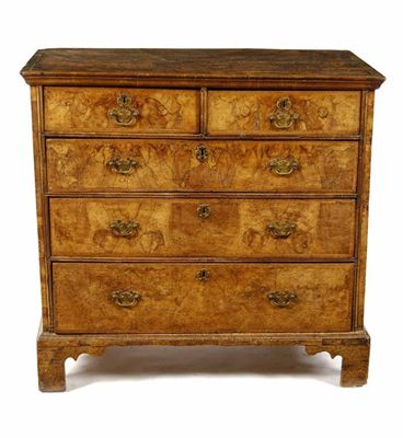 Appraisal: An early th century walnut chest the oak top and