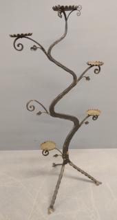 Appraisal: Plant stand Art Nouveau wrought iron plant stand h x