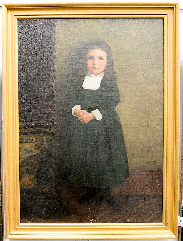 Appraisal: th Century Portrait oil on canvas portrait of a young