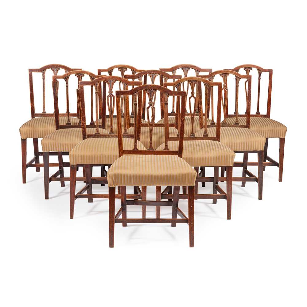 Appraisal: MATCHED SET OF TWELVE GEORGE III STAINED ASH DINING CHAIRS